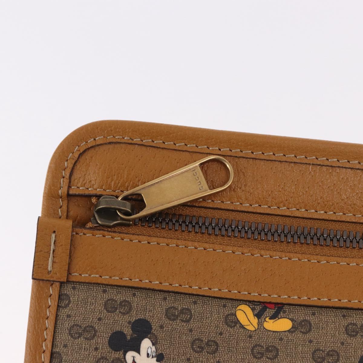 GUCCI Disney Collaboration Micro GG Supreme Bag PVC Beige 602552 Auth ep15084M