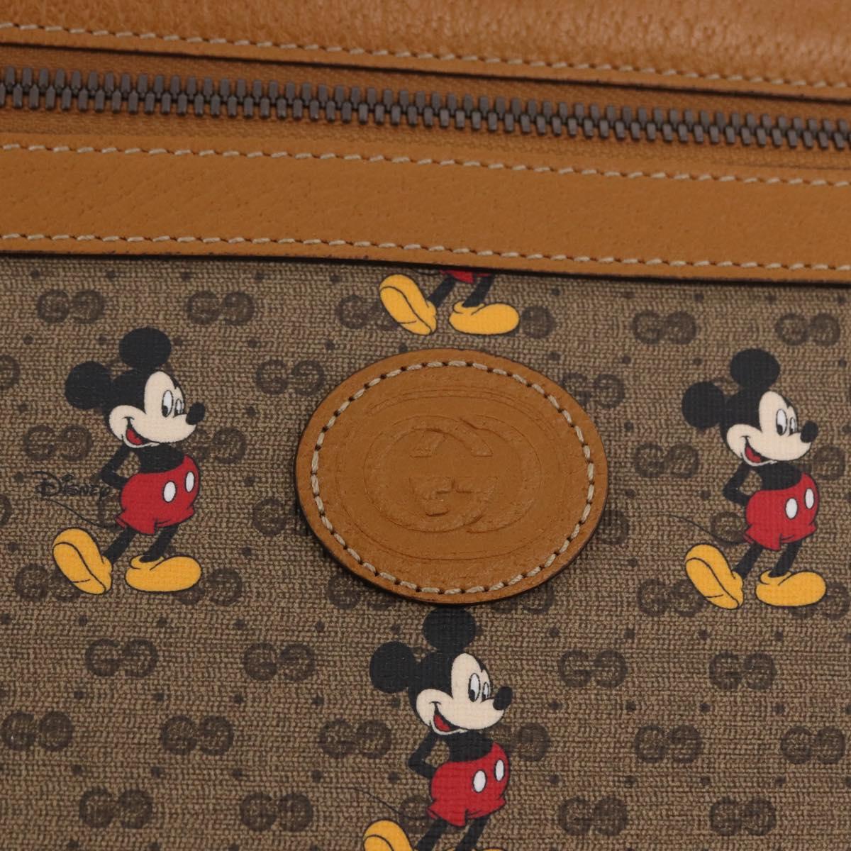 GUCCI Disney Collaboration Micro GG Supreme Bag PVC Beige 602552 Auth ep15084M