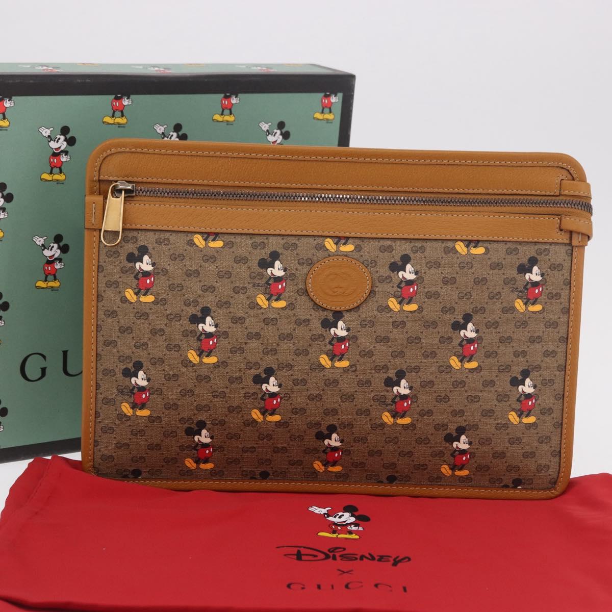GUCCI Disney Collaboration Micro GG Supreme Bag PVC Beige 602552 Auth ep15084M