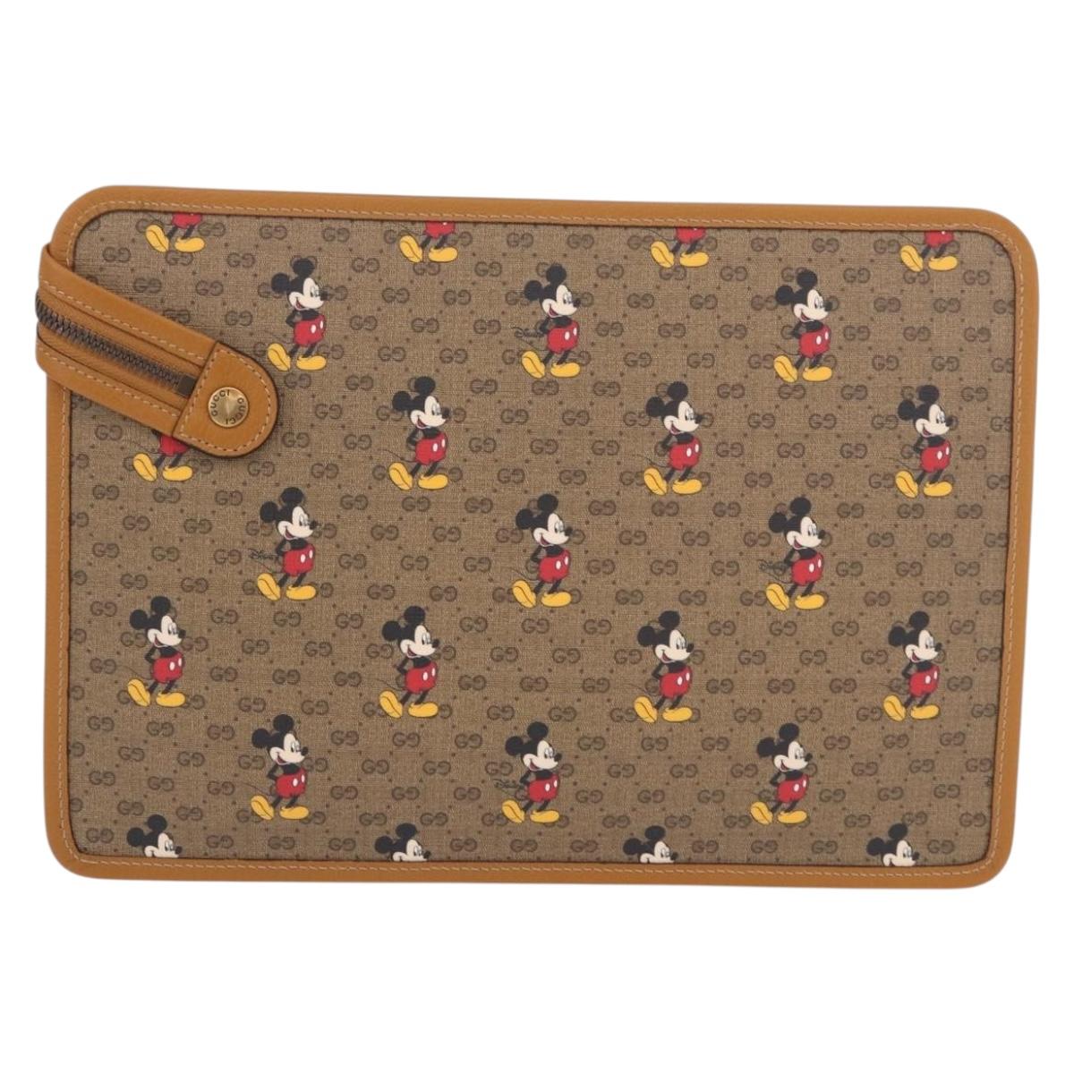 GUCCI Disney Collaboration Micro GG Supreme Bag PVC Beige 602552 Auth ep15084M