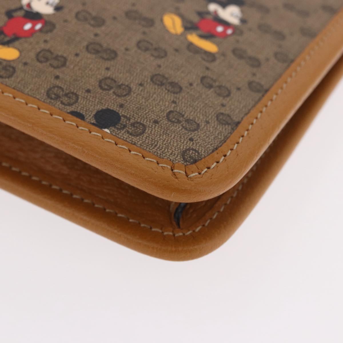 GUCCI Disney Collaboration Micro GG Supreme Bag PVC Beige 602552 Auth ep15084M