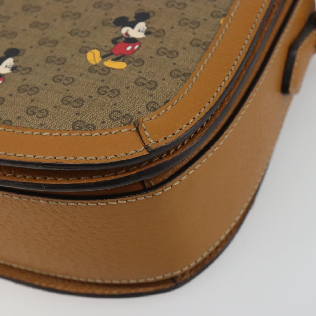 GUCCI Micro GG Supreme GUCCIxDisney Bag PVC Beige Gold 602694 Auth ep15085M