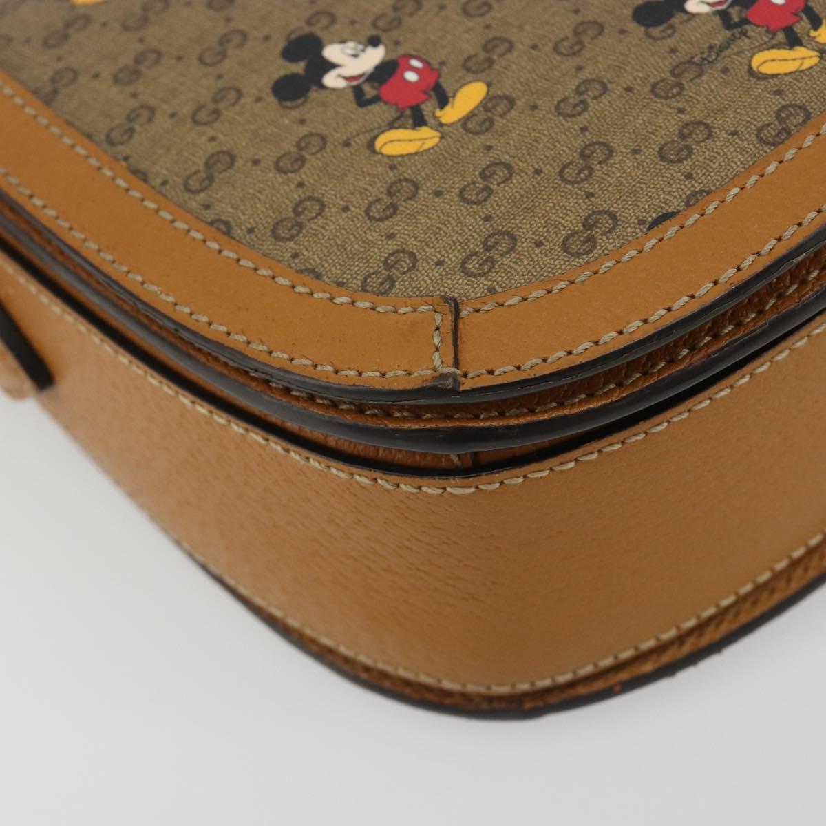 GUCCI Micro GG Supreme GUCCIxDisney Bag PVC Beige Gold 602694 Auth ep15085M