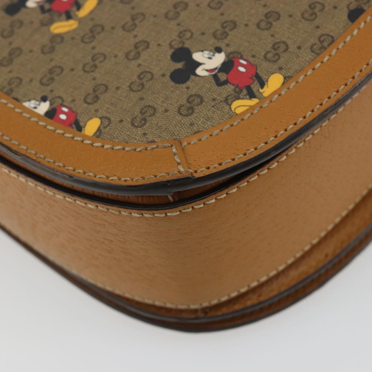 GUCCI Micro GG Supreme GUCCIxDisney Bag PVC Beige Gold 602694 Auth ep15085M