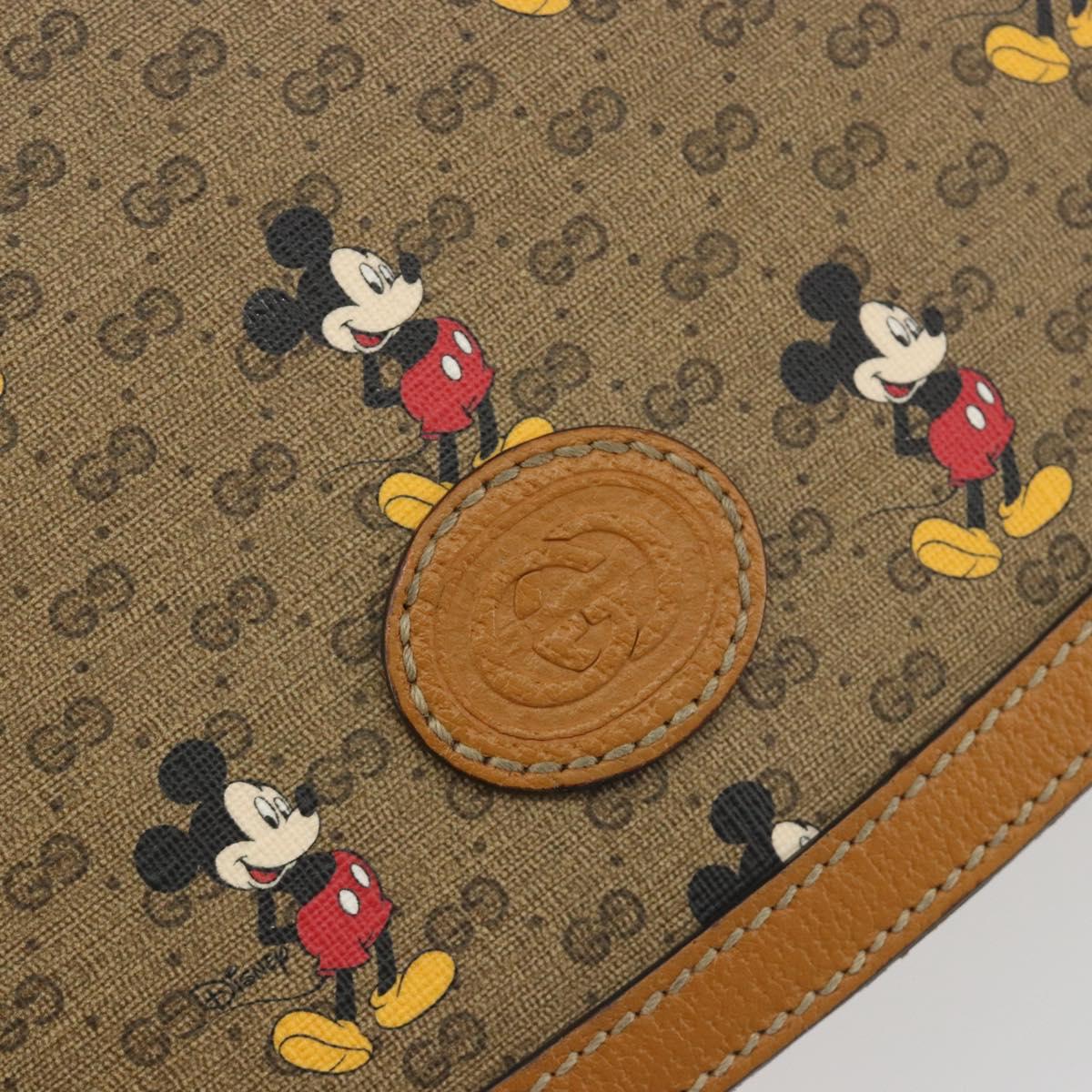 GUCCI Micro GG Supreme GUCCIxDisney Bag PVC Beige Gold 602694 Auth ep15085M