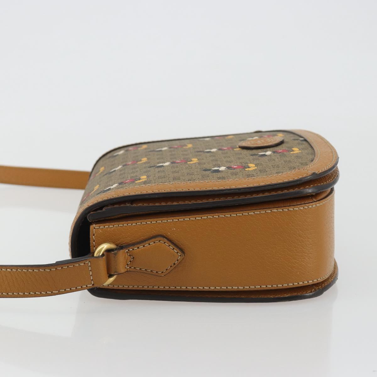 GUCCI Micro GG Supreme GUCCIxDisney Bag PVC Beige Gold 602694 Auth ep15085M