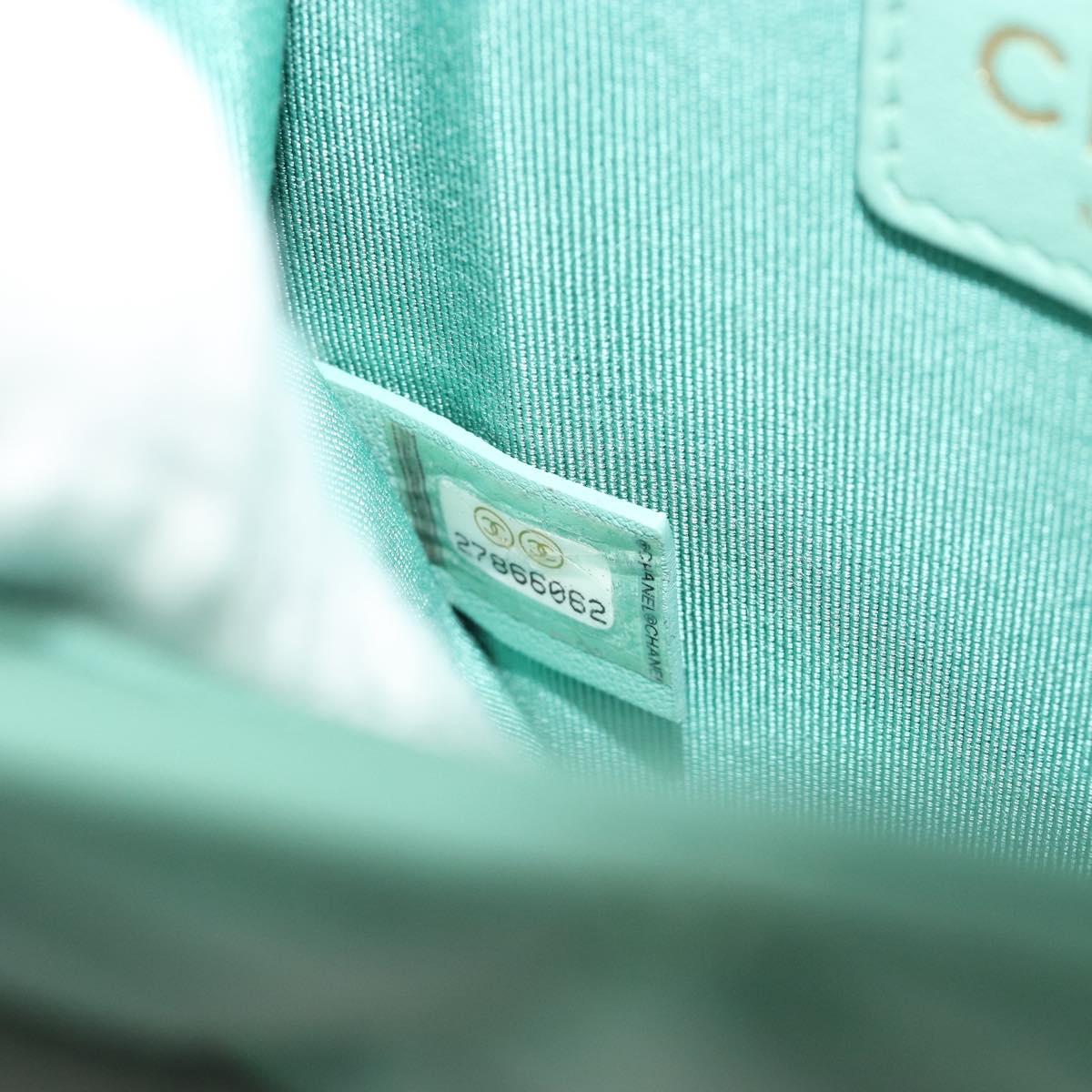 CHANEL Chain Matelasse Boy Chanel Bag Lamb Skin Green Gold CC Auth ep15086SM