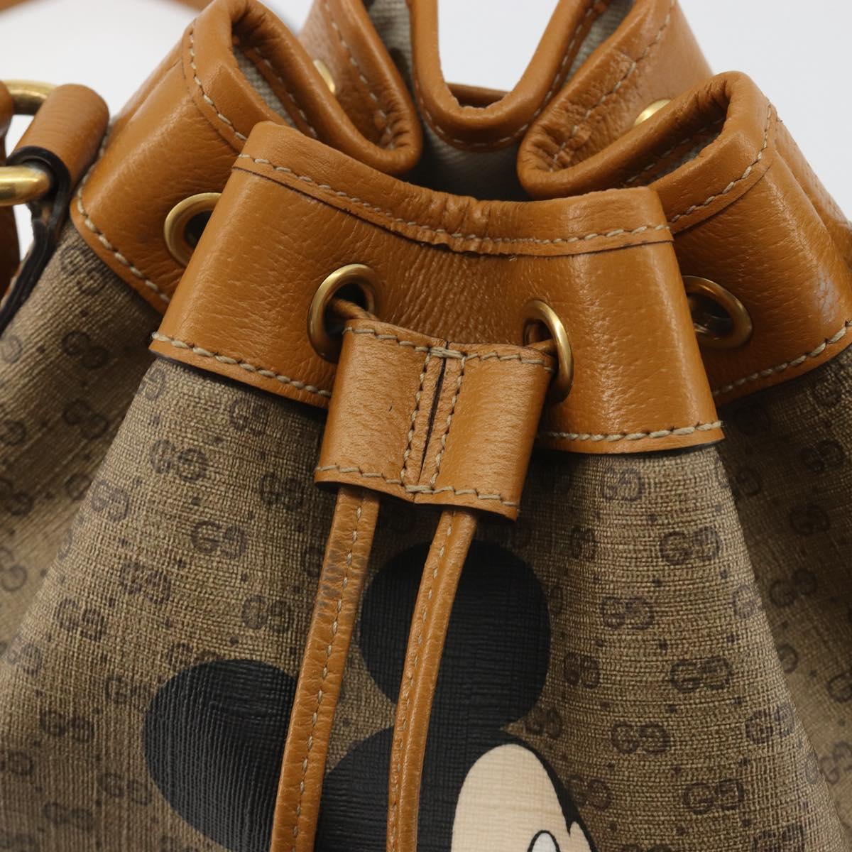 GUCCI Micro GG Canvas Disney Mickey Mouse Bag PVC Beige 602691 Auth ep15087M