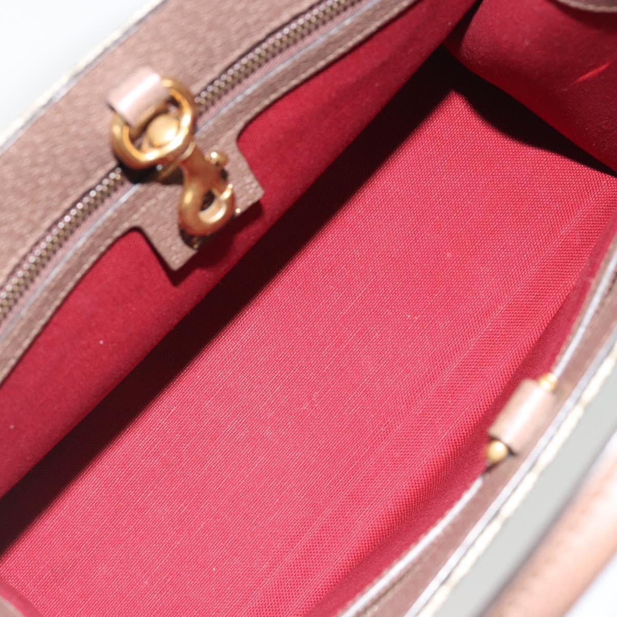 GUCCI GG Supreme Donald Duck Hand Bag PVC 2way Beige Gold 648134 Auth ep15088M