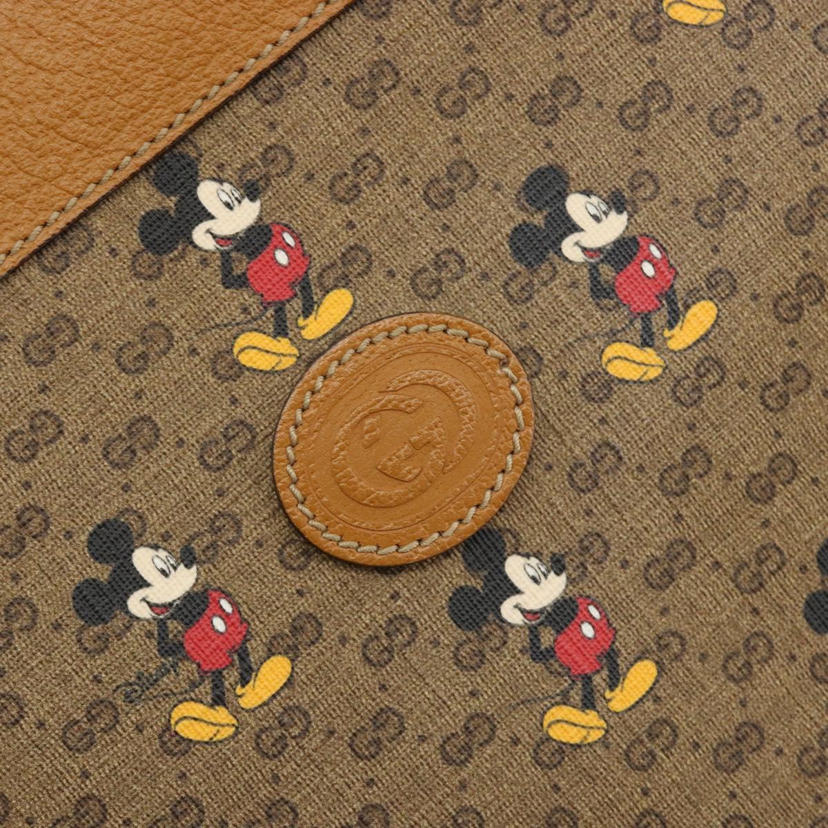 GUCCI GUCCIxDisney Micro GG Supreme Tote Bag PVC Beige Gold 547947 Auth ep15089M