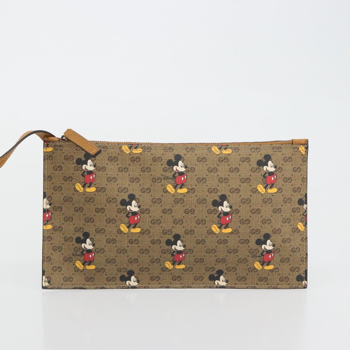 GUCCI GUCCIxDisney Micro GG Supreme Tote Bag PVC Beige Gold 547947 Auth ep15089M