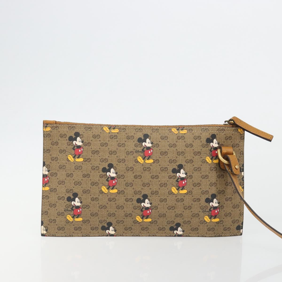 GUCCI GUCCIxDisney Micro GG Supreme Tote Bag PVC Beige Gold 547947 Auth ep15089M