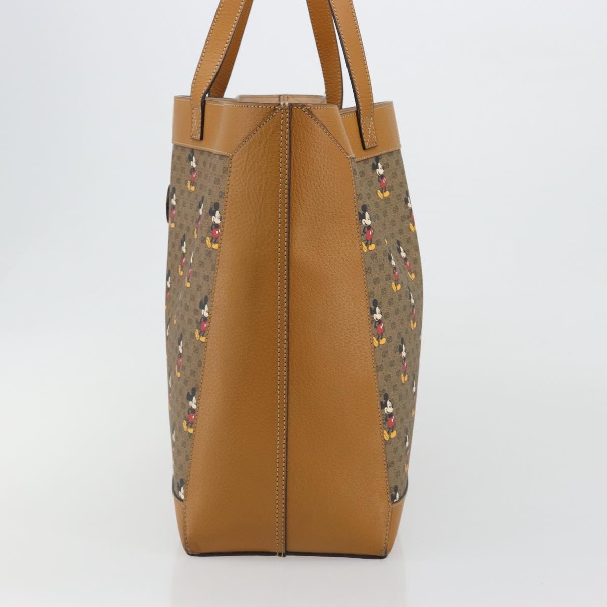 GUCCI GUCCIxDisney Micro GG Supreme Tote Bag PVC Beige Gold 547947 Auth ep15089M