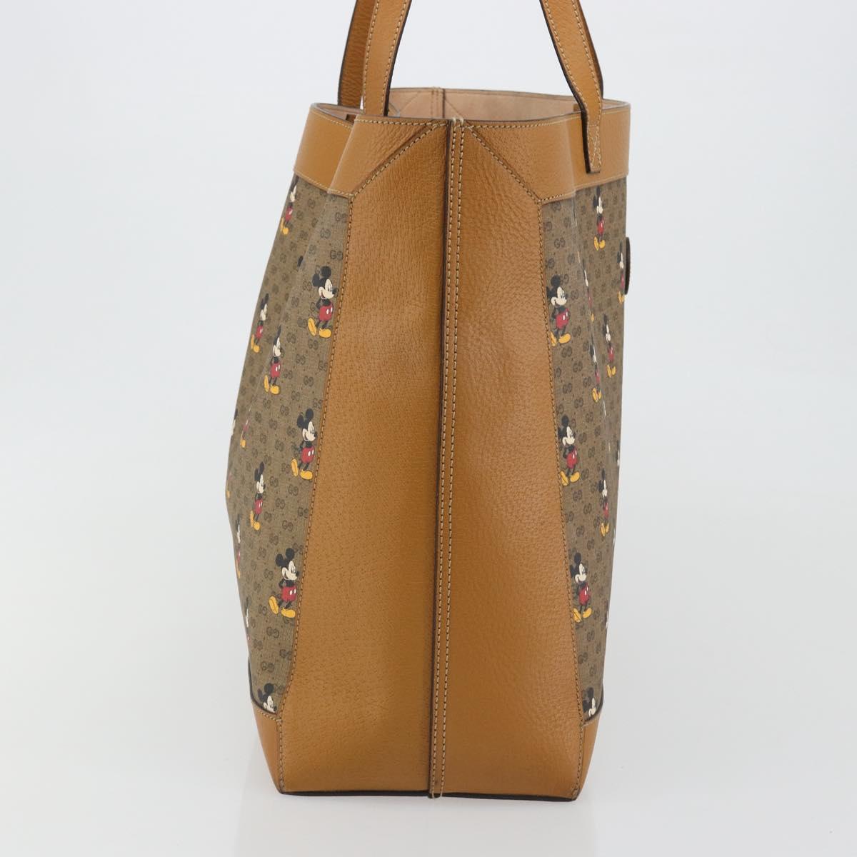 GUCCI GUCCIxDisney Micro GG Supreme Tote Bag PVC Beige Gold 547947 Auth ep15089M