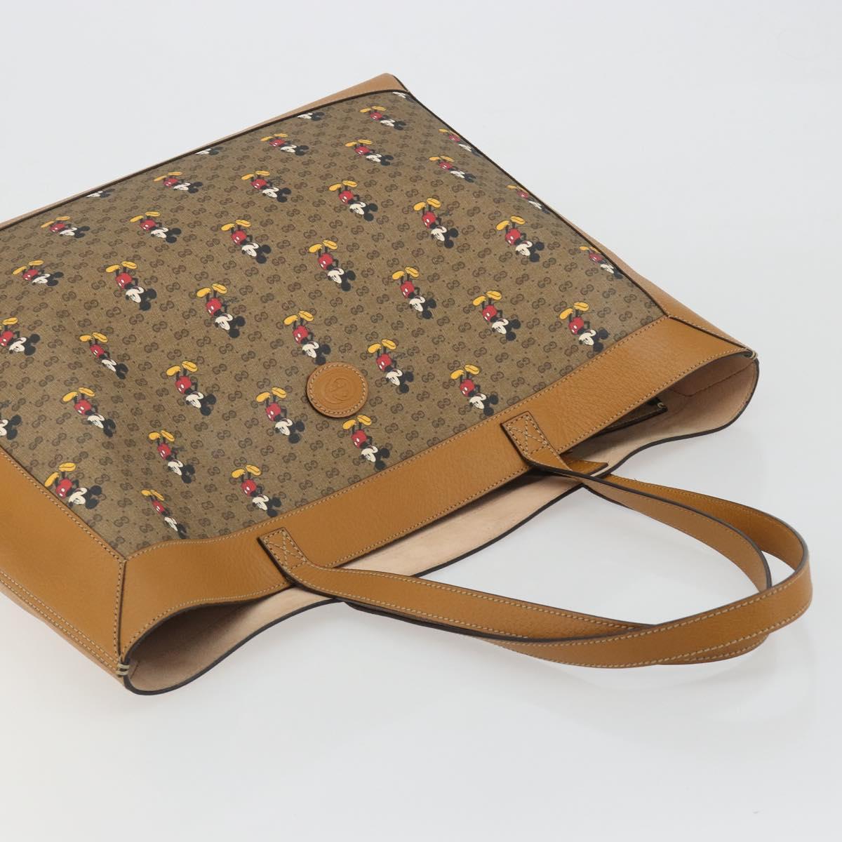 GUCCI GUCCIxDisney Micro GG Supreme Tote Bag PVC Beige Gold 547947 Auth ep15089M
