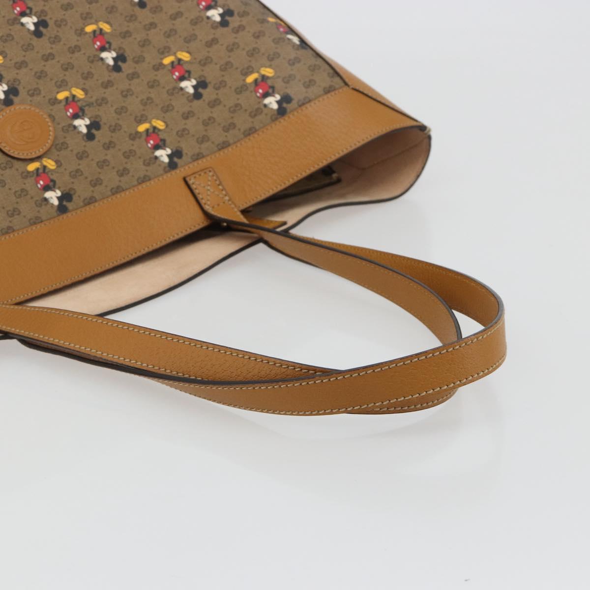 GUCCI GUCCIxDisney Micro GG Supreme Tote Bag PVC Beige Gold 547947 Auth ep15089M