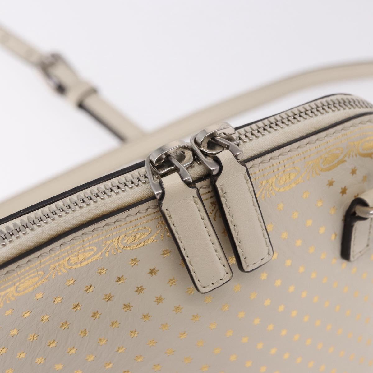 GUCCI Shoulder Bag Leather White Silver 511189 Auth ep15090