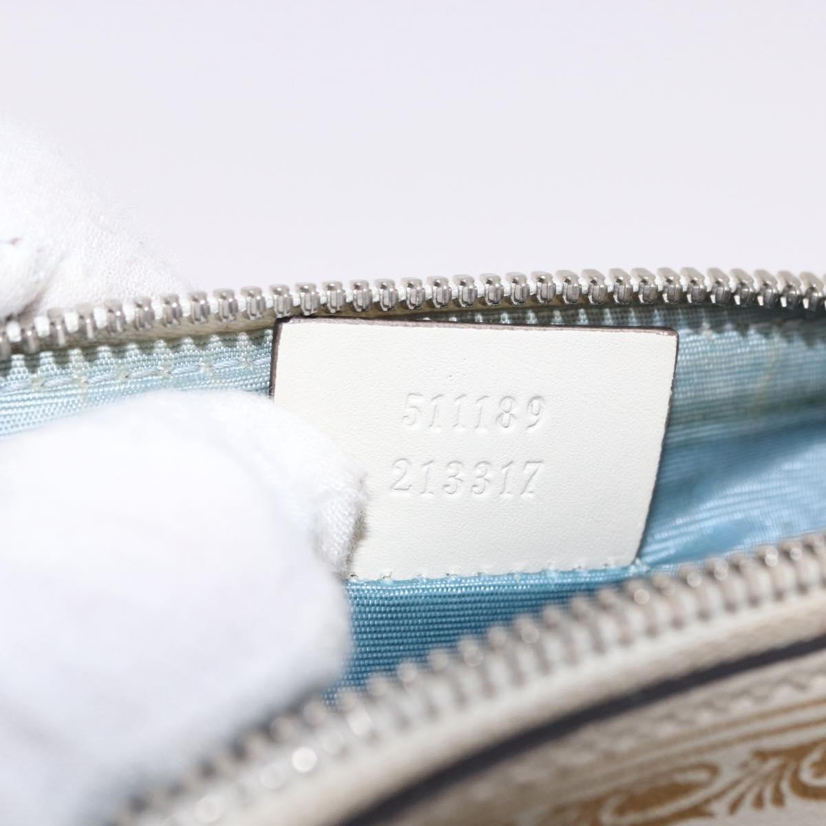 GUCCI Shoulder Bag Leather White Silver 511189 Auth ep15090