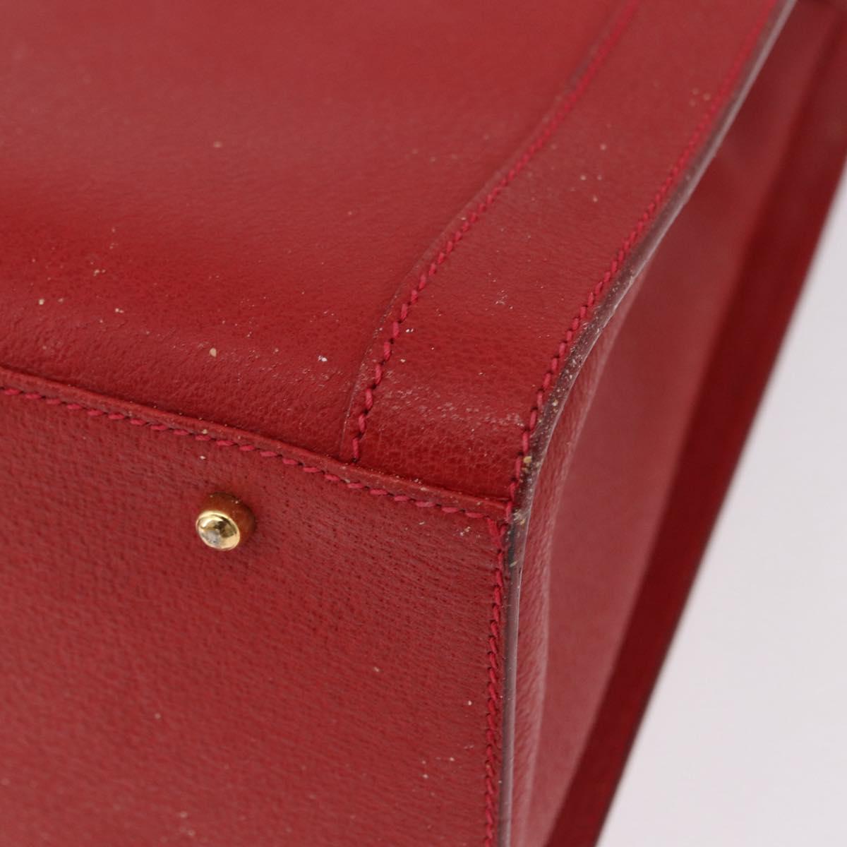 GUCCI Bamboo Hand Bag Leather Red Gold 002 1186 0259 Auth ep15092