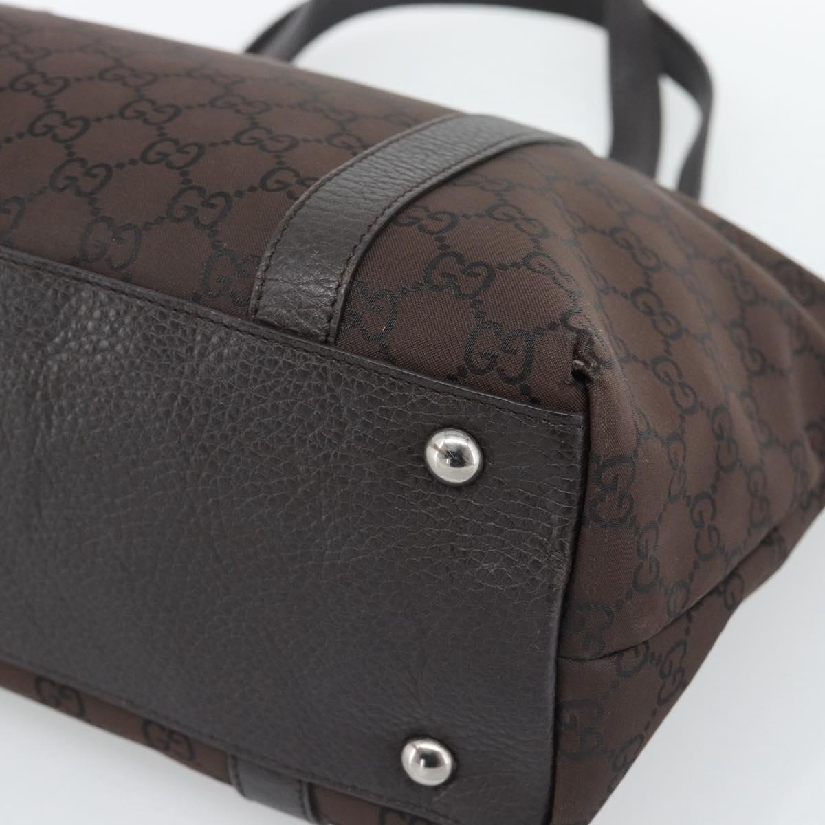 GUCCI GG Canvas Abbey Tote Bag Outlet Brown Silver 268640 Auth ep15094