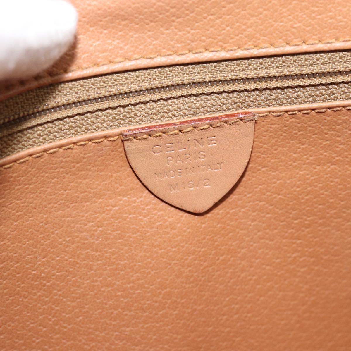 CELINE Macadam Canvas Shoulder Bag PVC Leather Brown Gold Auth ep15099