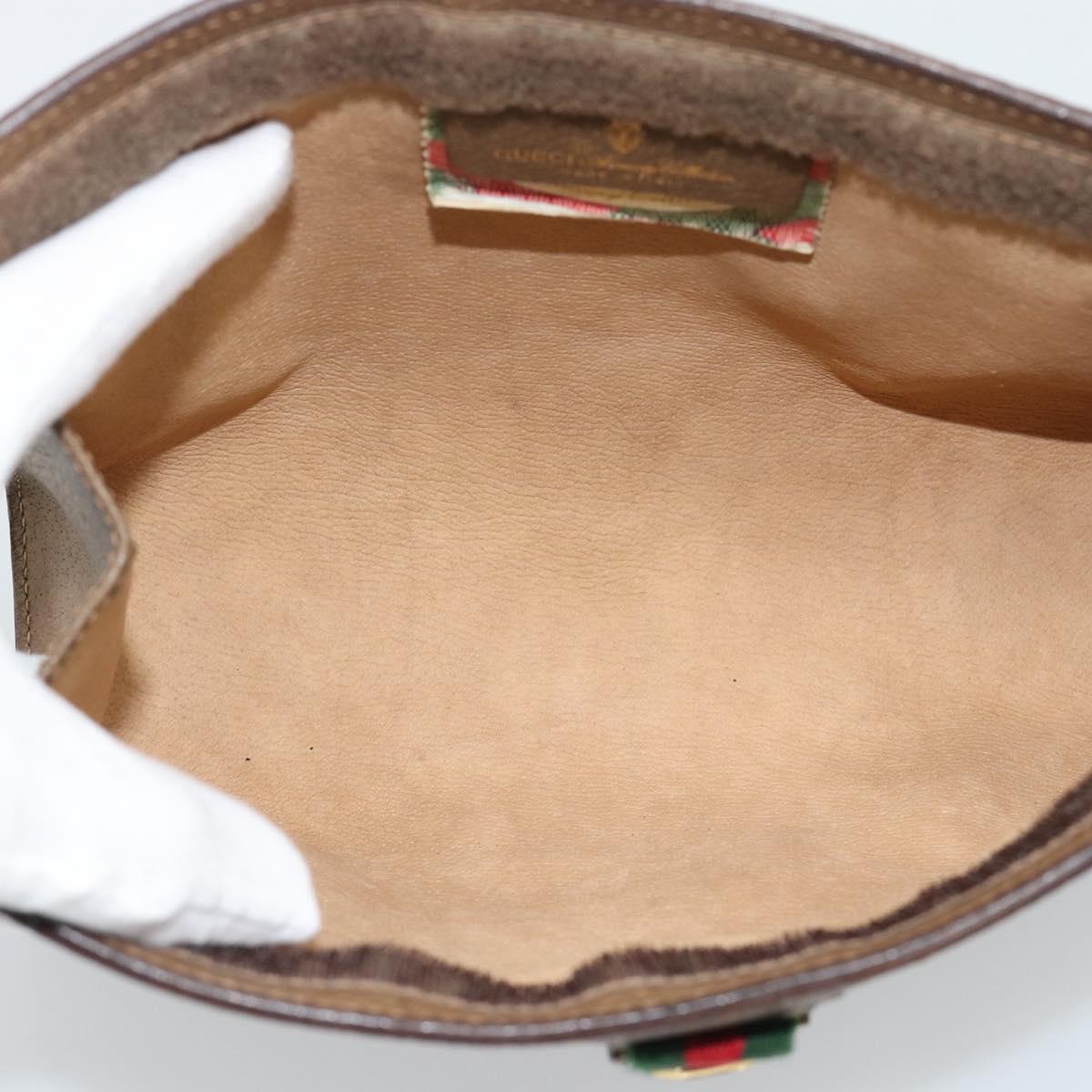 GUCCI GG Supreme Web Sherry Line Bag PVC Beige Gold 89 01 032 Auth ep15103