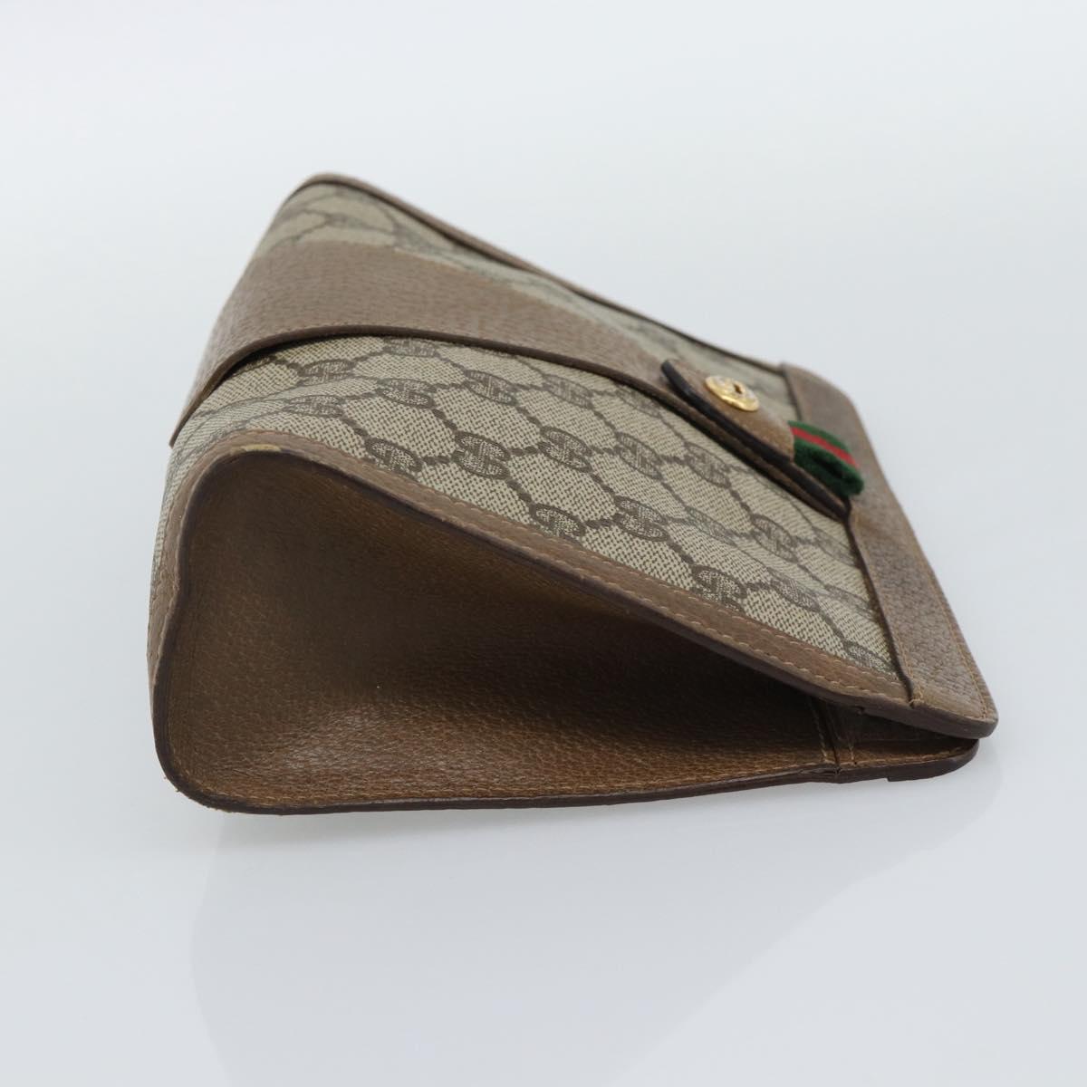 GUCCI GG Supreme Web Sherry Line Bag PVC Beige Gold 89 01 032 Auth ep15103