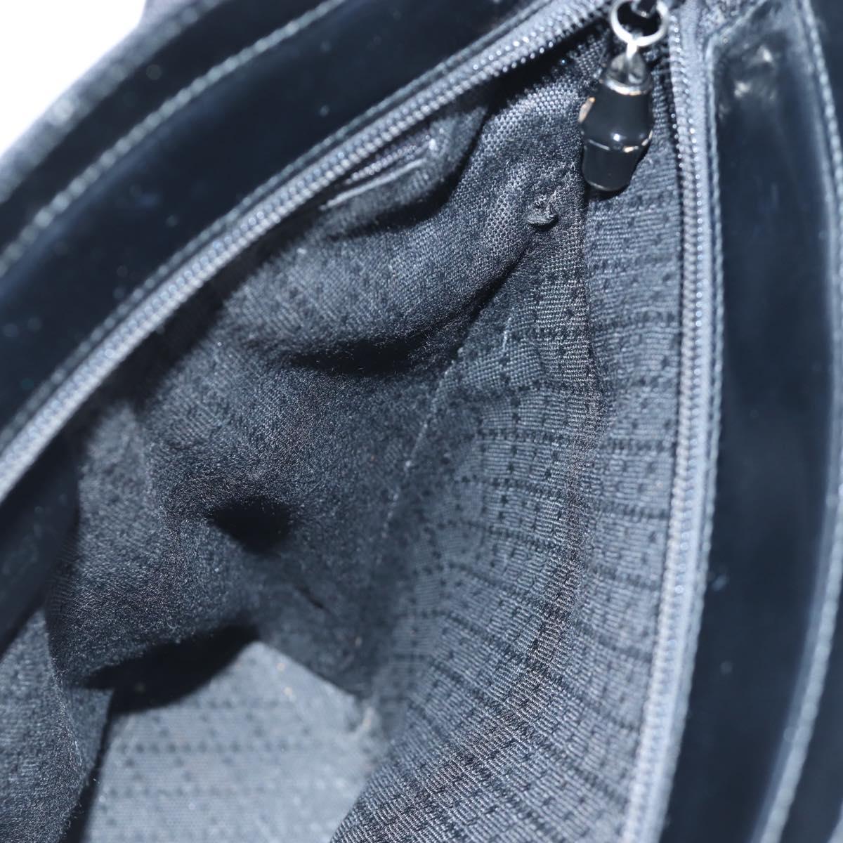 GUCCI Bamboo Hand Bag Canvas 2way Black Silver 002 1998 0353 Auth ep15105