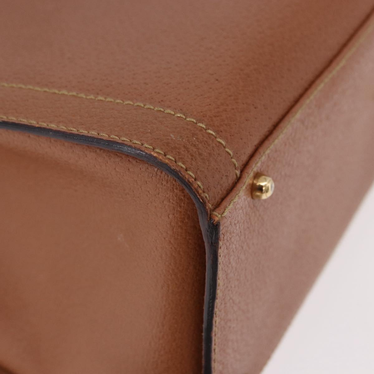 GUCCI Bamboo Hand Bag Leather Brown Gold 002 1095 0260 Auth ep15106