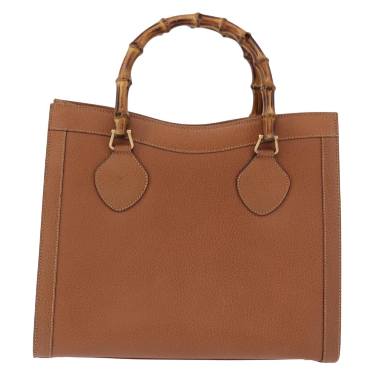 GUCCI Bamboo Hand Bag Leather Brown Gold 002 1095 0260 Auth ep15106