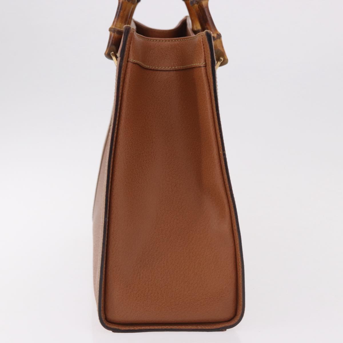 GUCCI Bamboo Hand Bag Leather Brown Gold 002 1095 0260 Auth ep15106