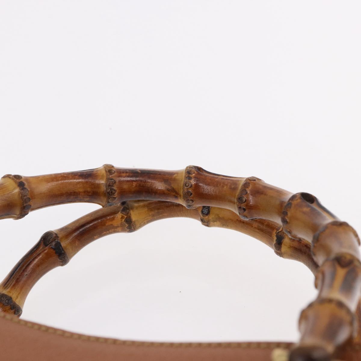 GUCCI Bamboo Hand Bag Leather Brown Gold 002 1095 0260 Auth ep15106