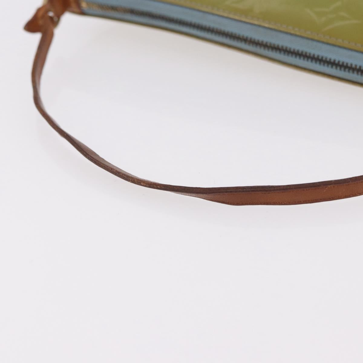 LOUIS VUITTON Monogram Vernis Lexington Pouch Baby Blue M91011 LV Auth ep15107