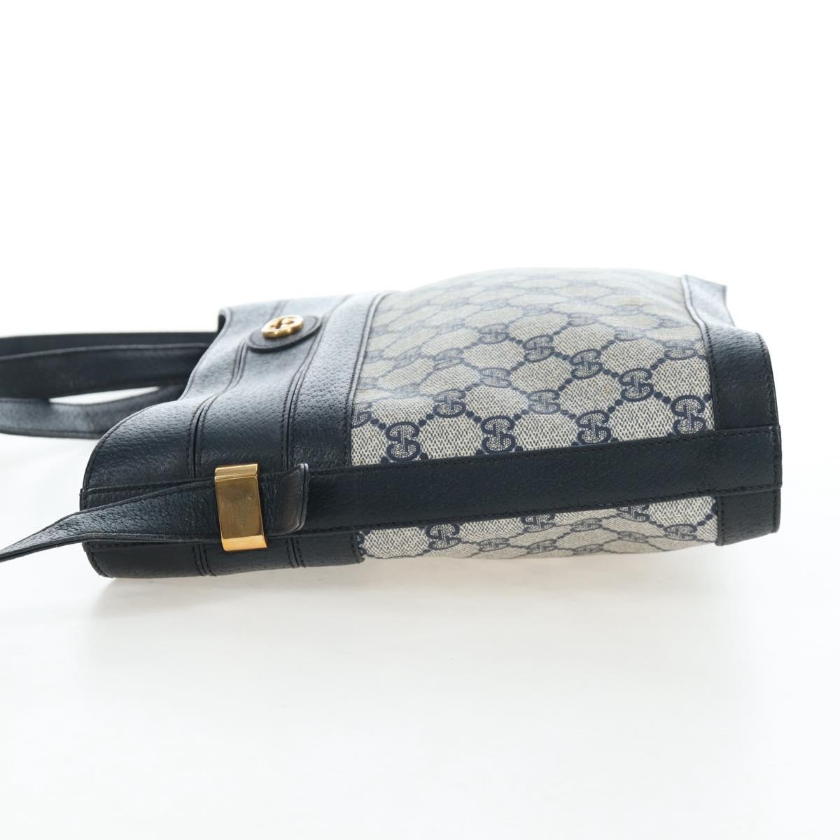 GUCCI GG Supreme Shoulder Bag PVC Navy Gold 001 109 0579 Auth ep15109