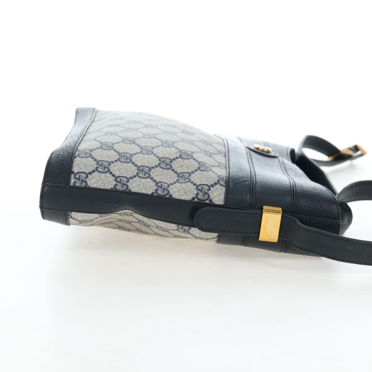 GUCCI GG Supreme Shoulder Bag PVC Navy Gold 001 109 0579 Auth ep15109