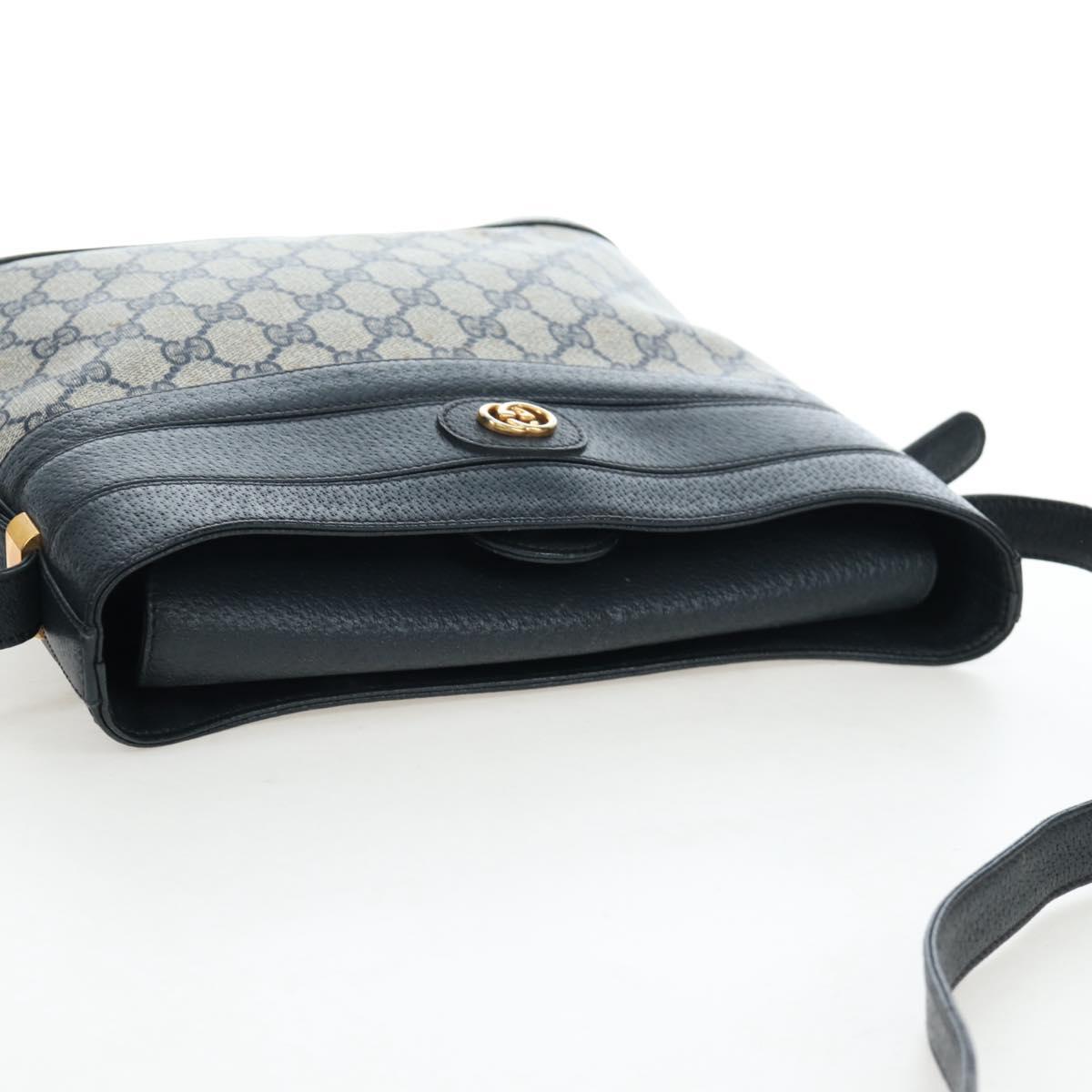 GUCCI GG Supreme Shoulder Bag PVC Navy Gold 001 109 0579 Auth ep15109