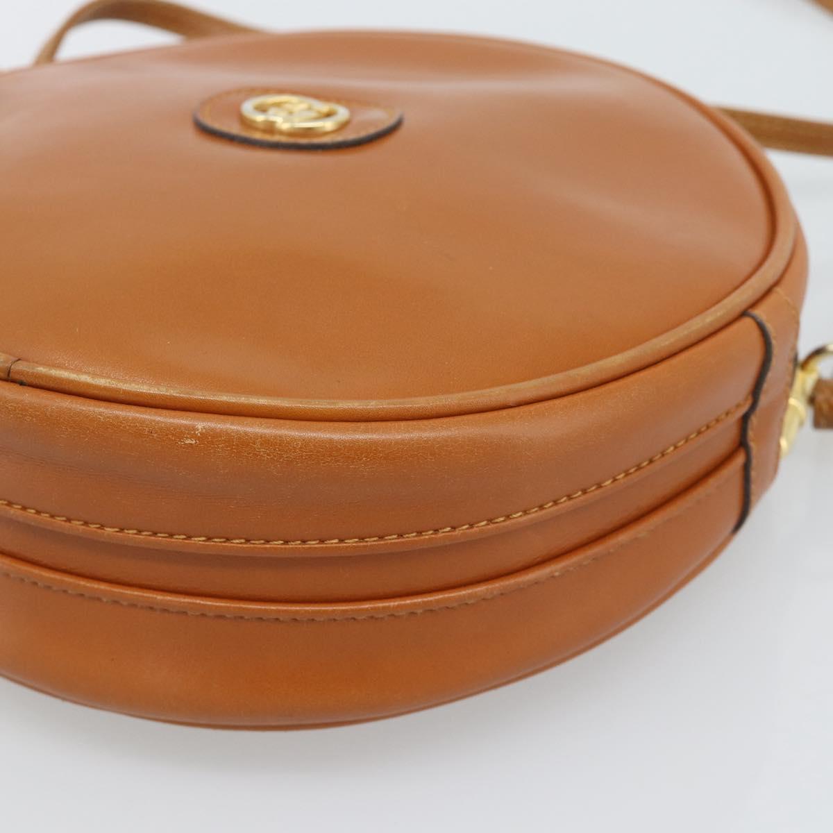 GUCCI Shoulder Bag Leather Brown Gold 007 37 5575 Auth ep15110