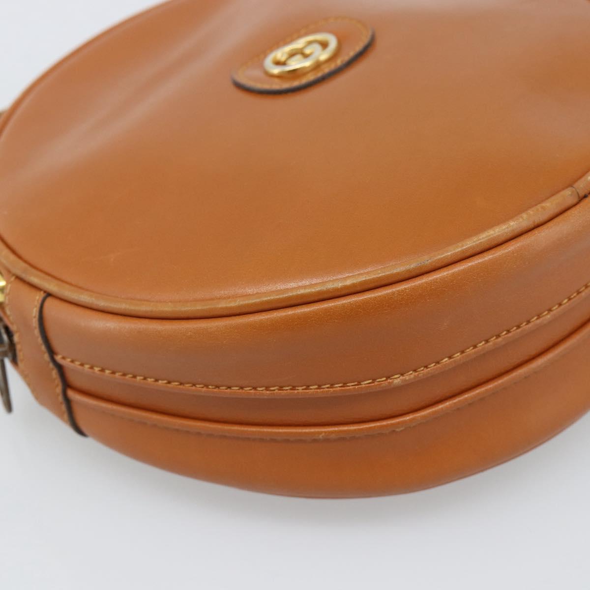 GUCCI Shoulder Bag Leather Brown Gold 007 37 5575 Auth ep15110