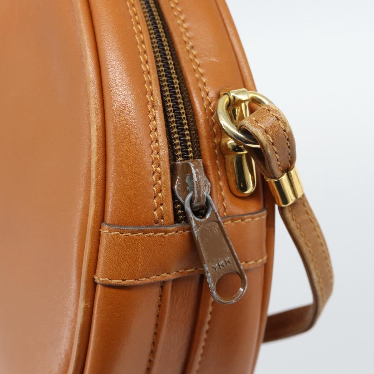 GUCCI Shoulder Bag Leather Brown Gold 007 37 5575 Auth ep15110