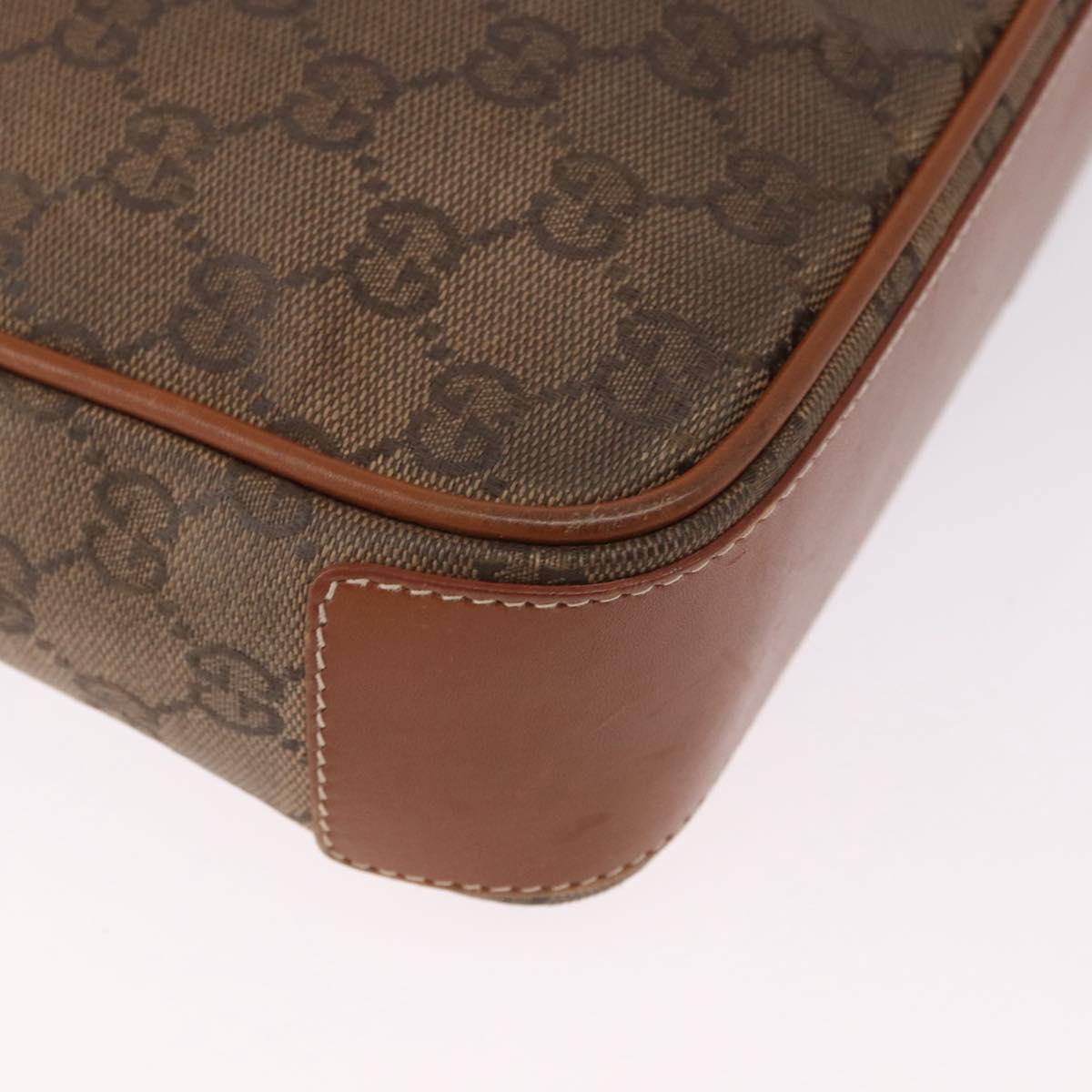 GUCCI GG Canvas Shoulder Bag Beige Gold Auth ep15115