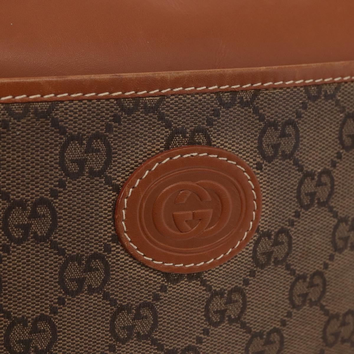 GUCCI GG Canvas Shoulder Bag Beige Gold Auth ep15115