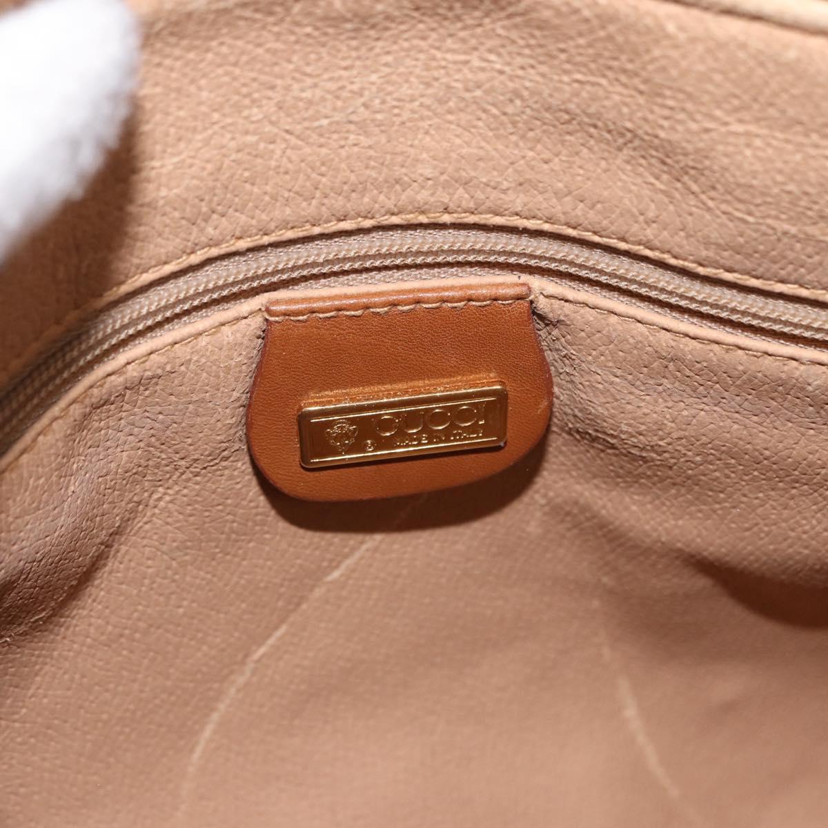 GUCCI GG Canvas Shoulder Bag Beige Gold Auth ep15115