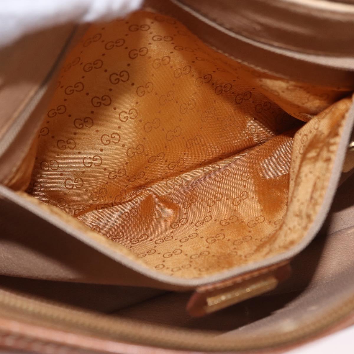 GUCCI GG Canvas Shoulder Bag Beige Gold Auth ep15115