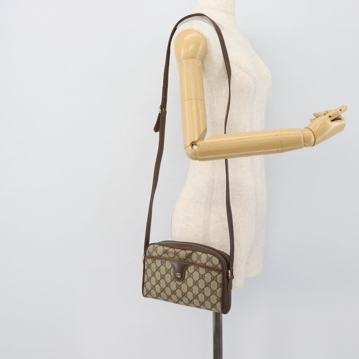 GUCCI GG Supreme Shoulder Bag PVC Outlet Beige Gold 001 58 6594 Auth ep15118