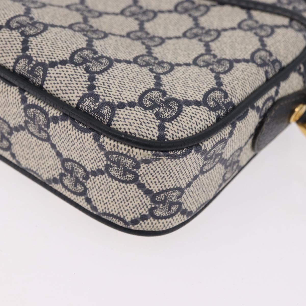 GUCCI GG Supreme Shoulder Bag PVC Navy Gold 007 56 0095 Auth ep15119