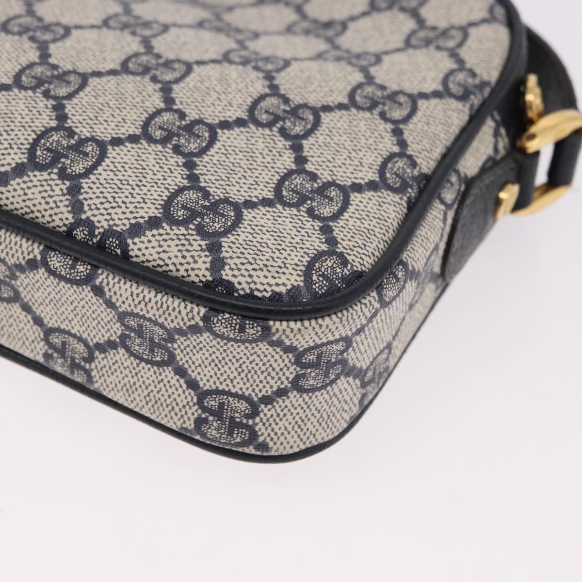 GUCCI GG Supreme Shoulder Bag PVC Navy Gold 007 56 0095 Auth ep15119