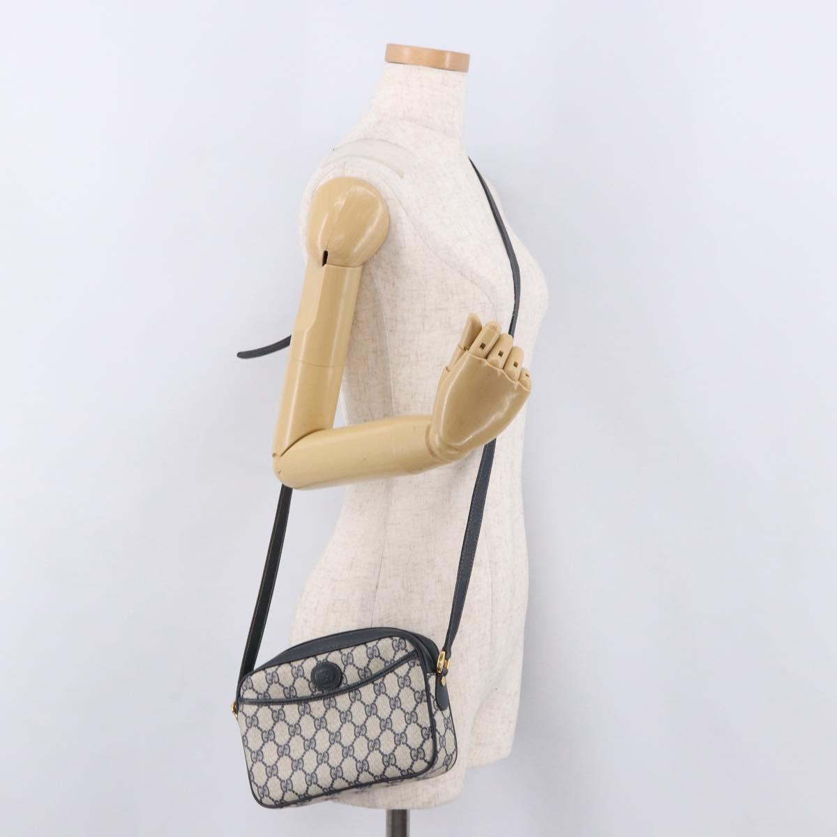 GUCCI GG Supreme Shoulder Bag PVC Navy Gold 007 56 0095 Auth ep15119