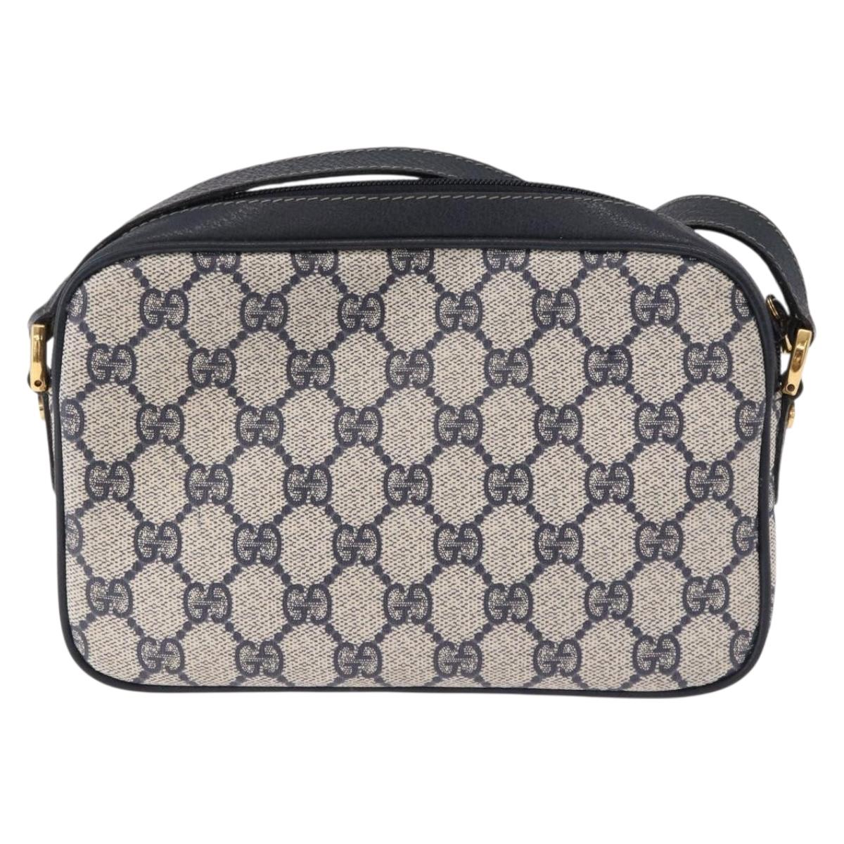 GUCCI GG Supreme Shoulder Bag PVC Navy Gold 007 56 0095 Auth ep15119