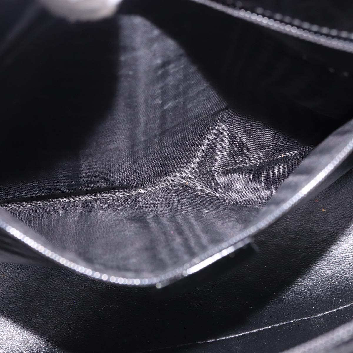 GUCCI Bamboo Hand Bag Patent Leather Black Silver 002 1817 0413 Auth ep15120