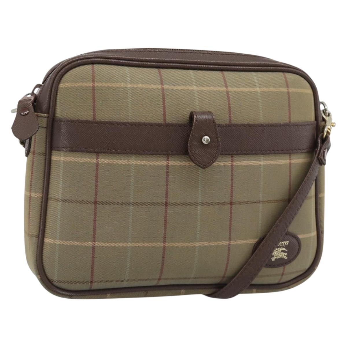 Burberrys Nova Check Shoulder Bag Canvas Beige Gold Auth ep15123